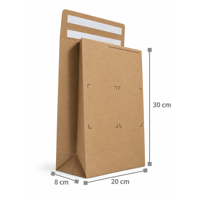 Envelope de papel kraft E-commerce com 2 fitas dupla face PP